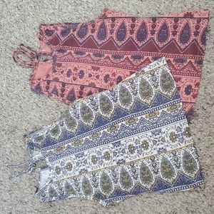 Free People Intimately Sleeveless Cotton Blend Printed Tank Tops Size Small